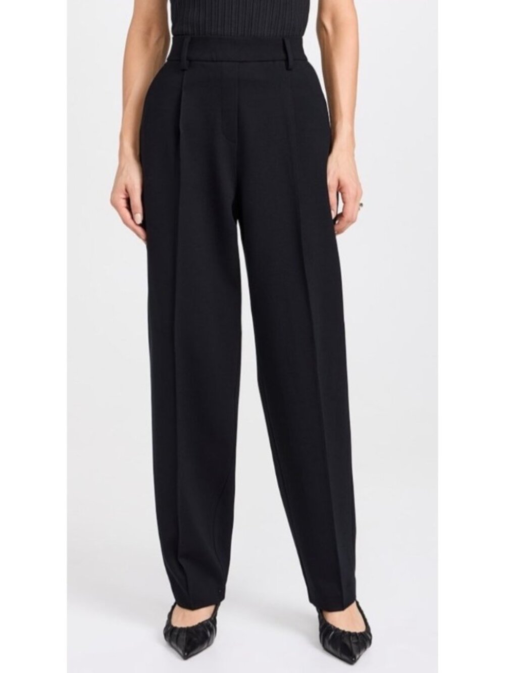 NEW Spanx Ponte Barrel Pants Black High-Rise Stretch Relaxed-Fit Business Casual